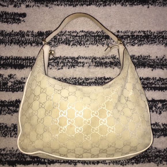 GUCCI SUEDE GG MONOGRAM MEDIUM BAG RARE CLUTCH BAG - Picture 2 of 12